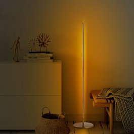 Opviq Lámpara de pie de metal dorado con LED integrado
